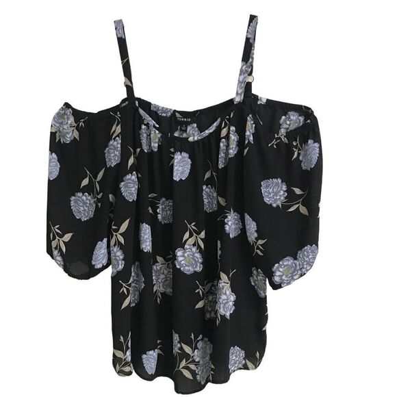 Torrid floral cold shoulder blouse 1X - Picture 1 of 7